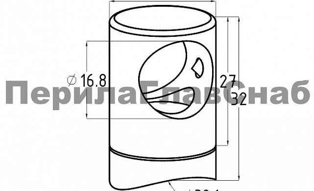 Ригеледержатель на стойку Ø38.1х16.8 мм, шлифованный, литой (AISI 304) k018-3 2 Ригеледержатель на стойку Ø38.1х16.8 мм, шлифованный, литой (AISI 304) k018-3 2