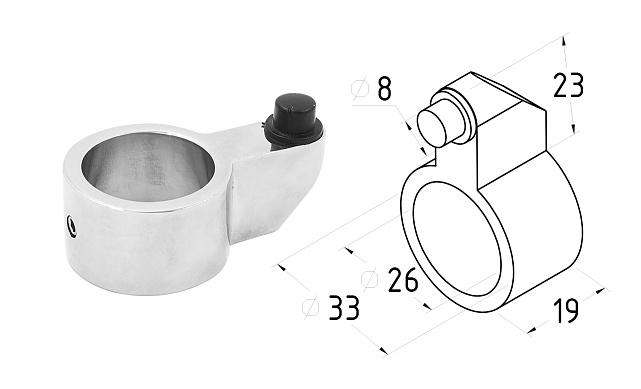 Комплект раздвижной системы для стеклянных дверей, AISI 304, полированный t406 3 Комплект раздвижной системы для стеклянных дверей, AISI 304, полированный t406 3