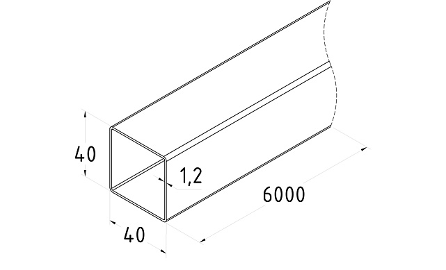 Труба AISI 201, 40х40х1,2 мм, полированная k808-4 2 Труба AISI 201, 40х40х1,2 мм, полированная k808-4 2