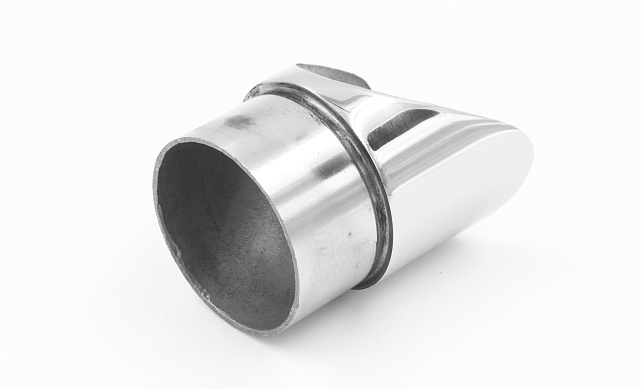 Наконечник седловина косая 30° на стойку Ø50.8 мм, под поручень Ø50.8 мм, литая, полированная, AISI 304, k560 5 Наконечник седловина косая 30° на стойку Ø50.8 мм, под поручень Ø50.8 мм, литая, полированная, AISI 304, k560 5