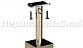 Готовая стойка 40х40х950 мм, деревянная, со вставками из нержавеющей стали 2х100 мм с 2 зажимными стеклодержателями k740-4-R
