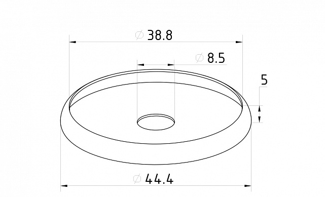 Шайба подкладочная Ø38 мм, 44.4х5, с отверстием Ø9.3 мм (AISI 201) k097 2 Шайба подкладочная Ø38 мм, 44.4х5, с отверстием Ø9.3 мм (AISI 201) k097 2