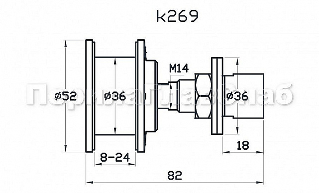 Стеклодержатель (рутель) под стекло толщиной от 16 до 24 мм, полированный (AISI 304) k269 3 Стеклодержатель (рутель) под стекло толщиной от 16 до 24 мм, полированный (AISI 304) k269 3