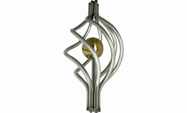 Декоративная вставка (корзинка) для стойки Ø25 мм, с золотым шаром k388-2 5 Декоративная вставка (корзинка) для стойки Ø25 мм, с золотым шаром k388-2 5