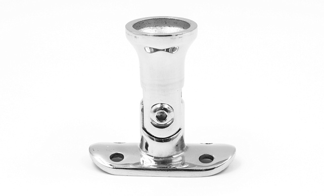 Наконечник стойки "колокольчик" на плоскость, с регулируемым ложементом под поручень Ø50.8 мм, литой, полированный, нержавеющий AISI 304, k203-3 5 Наконечник стойки "колокольчик" на плоскость, с регулируемым ложементом под поручень Ø50.8 мм, литой, полированный, нержавеющий AISI 304, k203-3 5