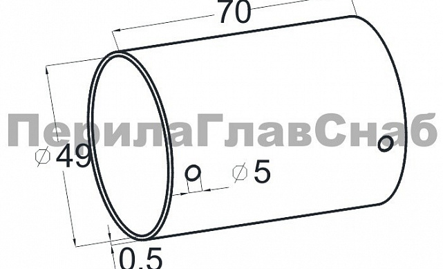 Соединитель для круглого пластикового поручня Ø50.8, золото k260-88 3 Соединитель для круглого пластикового поручня Ø50.8, золото k260-88 3