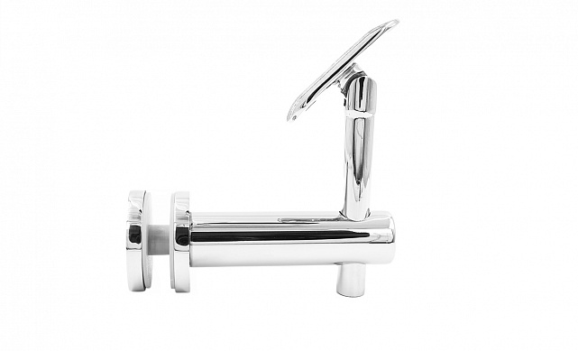 Выносной держатель поручня на стекло 8-20 мм, регулируемый, с ложементом, полированный, (AISI 304) k241-5 8