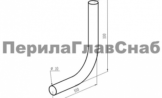 Гнутик 100х100 мм из прутка Ø10 мм Ф-0622 2 Гнутик 100х100 мм из прутка Ø10 мм Ф-0622 2