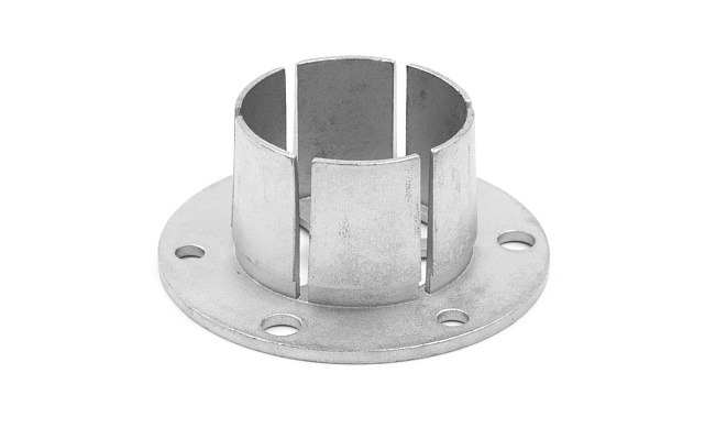 Цанга под трубу Ø50.8 мм, полированная, низ 10х90 под анкер 10 мм, 3 анкера М8, (AISI 304) k220 3 Цанга под трубу Ø50.8 мм, полированная, низ 10х90 под анкер 10 мм, 3 анкера М8, (AISI 304) k220 3