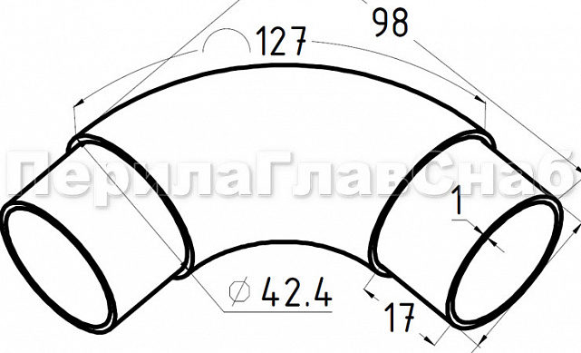 Отвод поручня под Ø42.4х1.5 мм, 90°, литой, полированный, с вставками (AISI 201) k383-3 2 Отвод поручня под Ø42.4х1.5 мм, 90°, литой, полированный, с вставками (AISI 201) k383-3 2