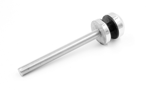 Комплект торцевого крепления несущего стекла, шпилька AISI316, гайка-шайба Ø50х10х18 мм с внутренней резьбой М16, полированный k277-2 6 Комплект торцевого крепления несущего стекла, шпилька AISI316, гайка-шайба Ø50х10х18 мм с внутренней резьбой М16, полированный k277-2 6