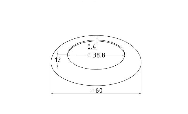 Низ стойки Ø38.1 мм, Ø60х0.4 мм, шлифованный (AISI 304) k015-2 2