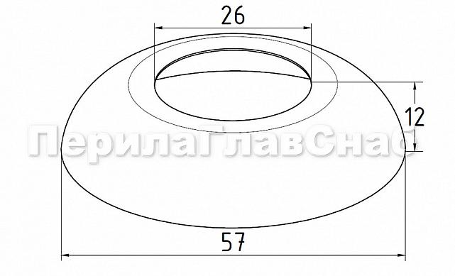 Низ стойки Ø25.4 мм, 57х12х0.5 мм, полированный (AISI 304) k331 2