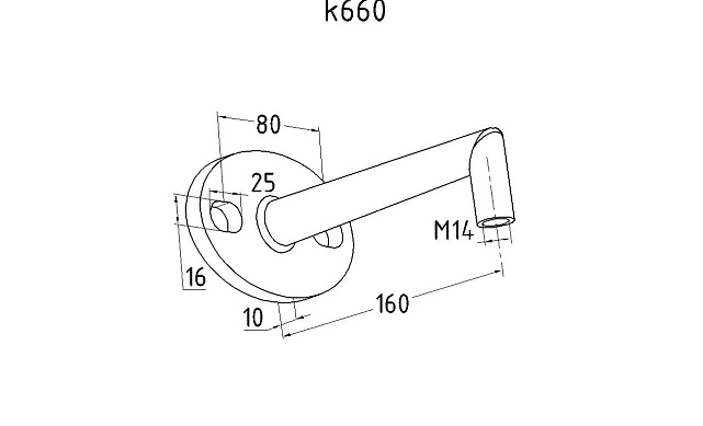 Крепление стеклодержателя (рутеля) к стене под резьбу М14 (AISI304) k660 3 Крепление стеклодержателя (рутеля) к стене под резьбу М14 (AISI304) k660 3