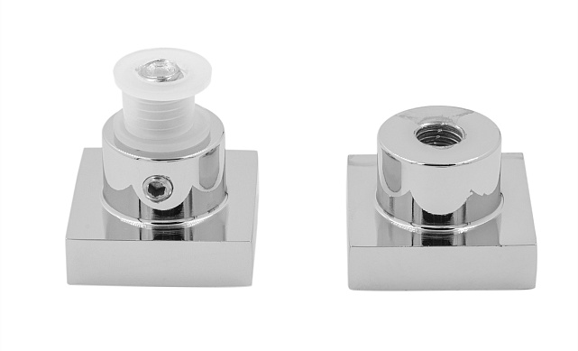 Ручка-кноб квадратная для стекла 6-12 мм, нержавеющая сталь AISI 304, полированная t669 PSS 6 Ручка-кноб квадратная для стекла 6-12 мм, нержавеющая сталь AISI 304, полированная t669 PSS 6