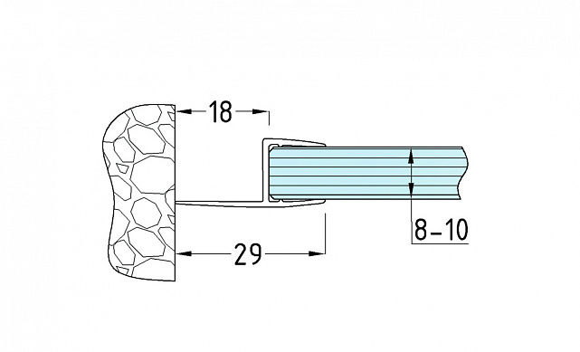 Уплотнитель для стекла 8мм, полупрозрачный черный, 180°, стекло-стекло 2,2 м  t204-2 BL 2 Уплотнитель для стекла 8мм, полупрозрачный черный, 180°, стекло-стекло 2,2 м  t204-2 BL 2