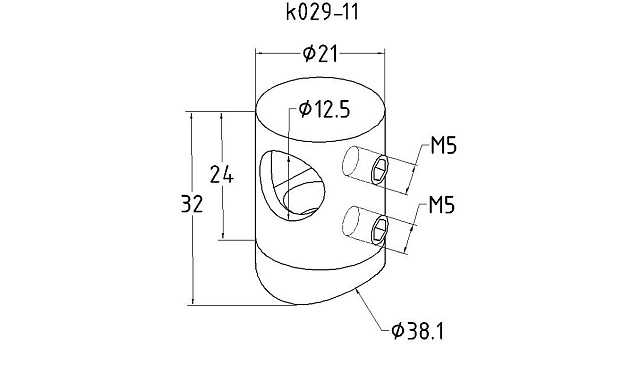 Ригеледержатель Ø38,1 х 12,8 мм, шлифованный, AISI 304 k029-11 3 Ригеледержатель Ø38,1 х 12,8 мм, шлифованный, AISI 304 k029-11 3