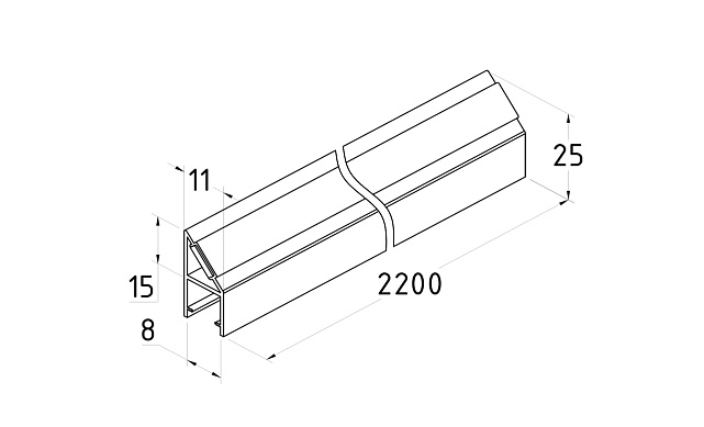Комплект уплотнителей для стекла 8 мм, стекло-стекло 2200 мм, 90°/180°, с магнитом (2 шт.), черный (t210) t210-2 BL-U 2 Комплект уплотнителей для стекла 8 мм, стекло-стекло 2200 мм, 90°/180°, с магнитом (2 шт.), черный (t210) t210-2 BL-U 2