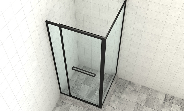 Комплект душевой с внутренней подвижной дверью,толщина стекла 8мм, 900х900х2000, AUSI 304, черная t470 Bl 7 Комплект душевой с внутренней подвижной дверью,толщина стекла 8мм, 900х900х2000, AUSI 304, черная t470 Bl 7