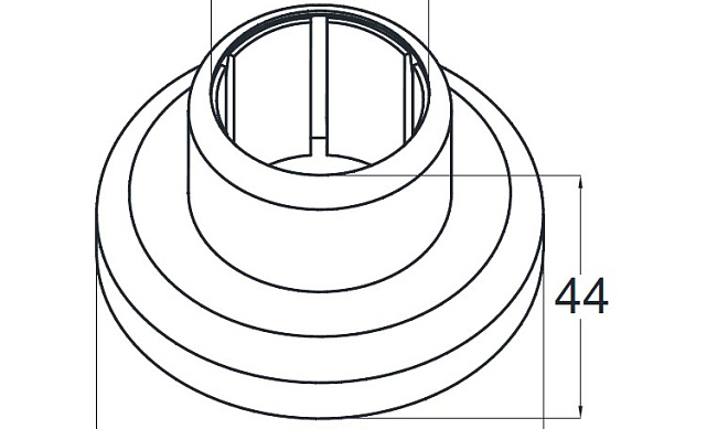 Цанга Ø38.1 мм, низ 8х82 под анкер 8 мм, (AISI 316), (для установки на деревянную ступень, бетон, крепление на 3 анкера М8) k026-3 3 Цанга Ø38.1 мм, низ 8х82 под анкер 8 мм, (AISI 316), (для установки на деревянную ступень, бетон, крепление на 3 анкера М8) k026-3 3