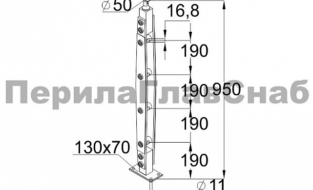 Стойка эксклюзивная с 3 ригеледержателями, крепление в пол, регулируемый ложемент (AISI 304) k783 2 Стойка эксклюзивная с 3 ригеледержателями, крепление в пол, регулируемый ложемент (AISI 304) k783 2