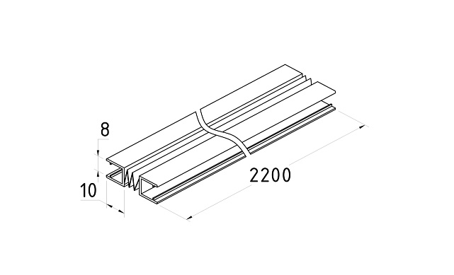 Уплотнитель для стекла в душевую кабину стекло-стекло 8мм зиг-заг 2,2 м t227 2 Уплотнитель для стекла в душевую кабину стекло-стекло 8мм зиг-заг 2,2 м t227 2