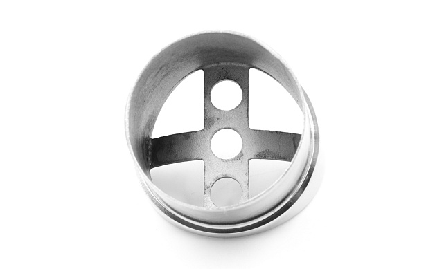 Наконечник седловина прямая 90° на стойку Ø50.8 мм, под поручень Ø50.8 мм, литая, полированная, AISI 304, k559 4 Наконечник седловина прямая 90° на стойку Ø50.8 мм, под поручень Ø50.8 мм, литая, полированная, AISI 304, k559 4