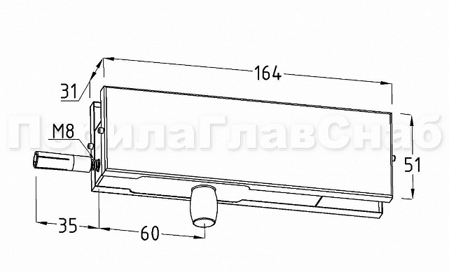 Фитинг на фрамугу с осью и анкером, шлифованный, вырез 01 t131 SSS 2 Фитинг на фрамугу с осью и анкером, шлифованный, вырез 01 t131 SSS 2