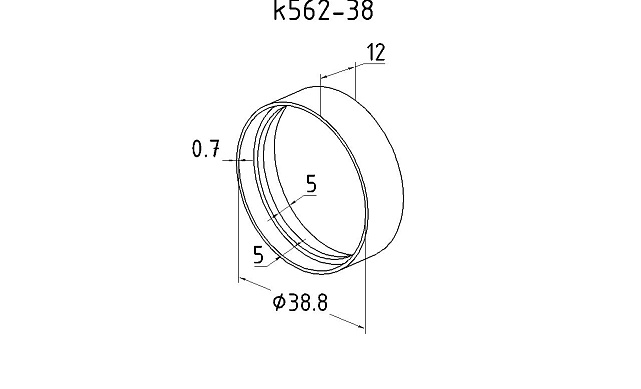 Соединитель-кольцо для 38,1 мм, полированный, AISI 304 k562-38 3