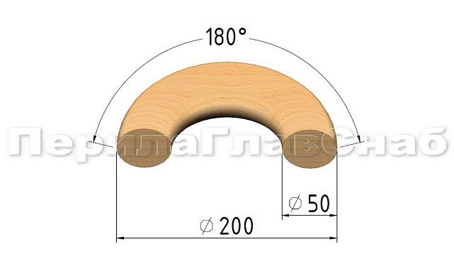 Бублик дубовый Ø50.8, 180 град., половинка Фk380-1/2 2
