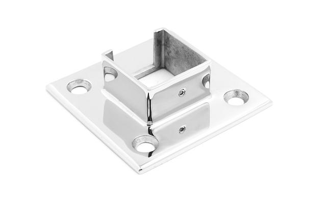 Фланец для трубы с пазом 40х40 мм, полированный, литой (AISI 304) k554 4