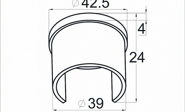 Заглушка для поручня с пазом Ø42.4 мм, 5х34 мм полированная (AISI 304) k099-3  2 Заглушка для поручня с пазом Ø42.4 мм, 5х34 мм полированная (AISI 304) k099-3  2