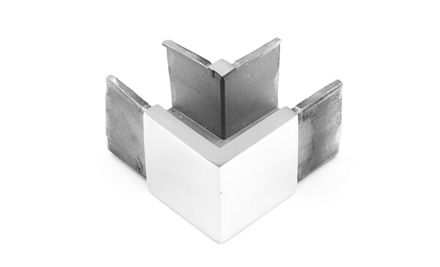 Отвод для поручня с пазом 40х40 мм, полированный, (AISI 304) k546 3 Отвод для поручня с пазом 40х40 мм, полированный, (AISI 304) k546 3