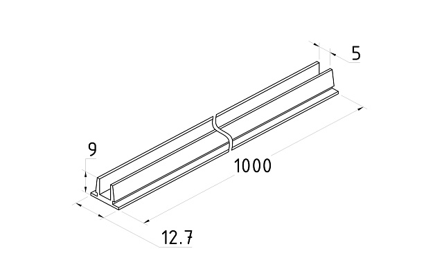 Профиль-заглушка для напольного профиля, длина 1000мм t764 BL 2
