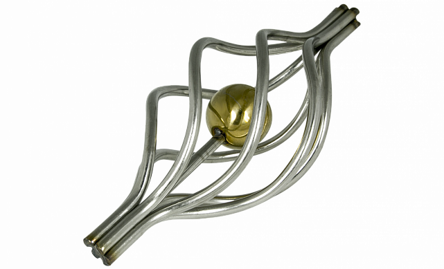 Декоративная вставка (корзинка) для стойки Ø25 мм, с золотым шаром k388-2 4 Декоративная вставка (корзинка) для стойки Ø25 мм, с золотым шаром k388-2 4