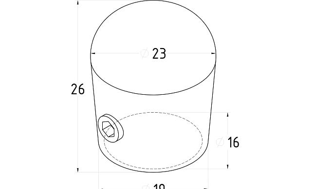 Заглушка для трубы "капля" Ø16 мм, нержавеющая сталь AISI 304, полированная k226-16 2