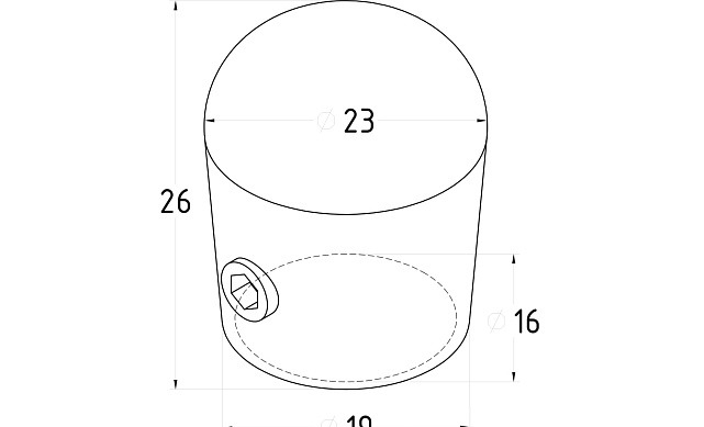 Заглушка для трубы "капля" Ø16 мм, нержавеющая сталь AISI 304, полированная k226-16 2 Заглушка для трубы "капля" Ø16 мм, нержавеющая сталь AISI 304, полированная k226-16 2