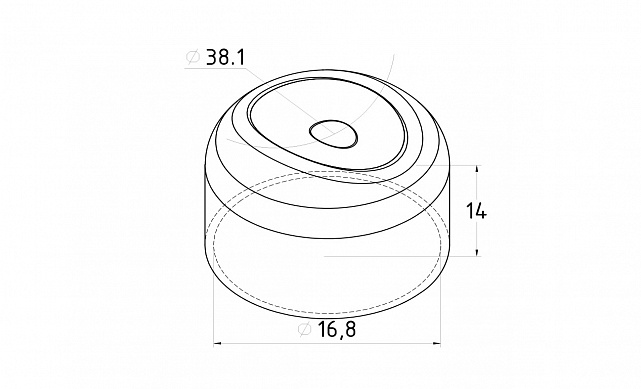 Наконечник штампованный (СПС) прямой 90° на трубу Ø16 мм, для поручня Ø38.1 мм, полированный 400Grit, нержавеющий AISI 304, k211-2 2 Наконечник штампованный (СПС) прямой 90° на трубу Ø16 мм, для поручня Ø38.1 мм, полированный 400Grit, нержавеющий AISI 304, k211-2 2