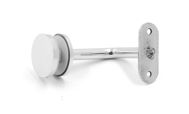 Держатель поручня на стекло 10-17 мм, с ложементом на плоскость, вынос 60х70 мм, Ø43х5 мм, нержавеющая сталь AISI 304, полированная k008-4 5 Держатель поручня на стекло 10-17 мм, с ложементом на плоскость, вынос 60х70 мм, Ø43х5 мм, нержавеющая сталь AISI 304, полированная k008-4 5