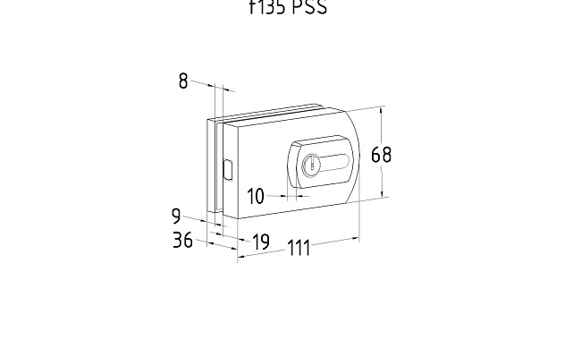 Замок для стеклянной двери вертикальный с ответной частью на стену и пол, полированный, вырез 15 t135 PSS 4 Замок для стеклянной двери вертикальный с ответной частью на стену и пол, полированный, вырез 15 t135 PSS 4