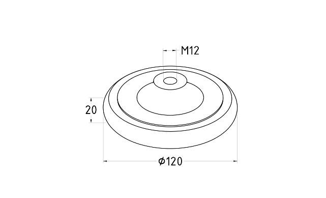Войлок белый Ø125х20 мм, очищенный, на тарелке, сплошной k428 3