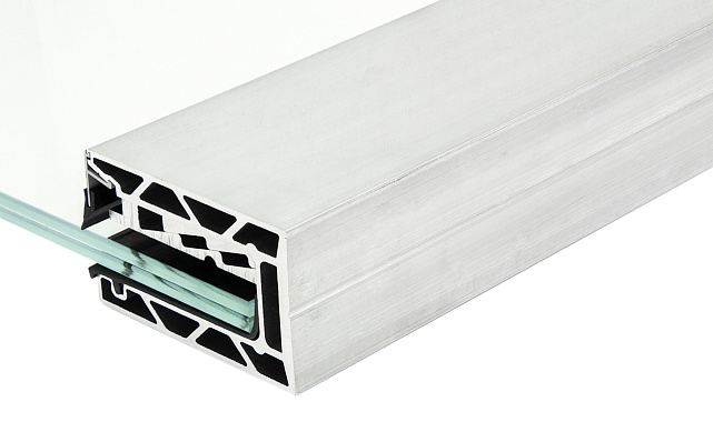 Комплект профиля зажимного для стекла 16мм и 8+8 , без отверстий, НЕАНОД. алюминий 100х60мм, т100-4-16  6 Комплект профиля зажимного для стекла 16мм и 8+8 , без отверстий, НЕАНОД. алюминий 100х60мм, т100-4-16  6