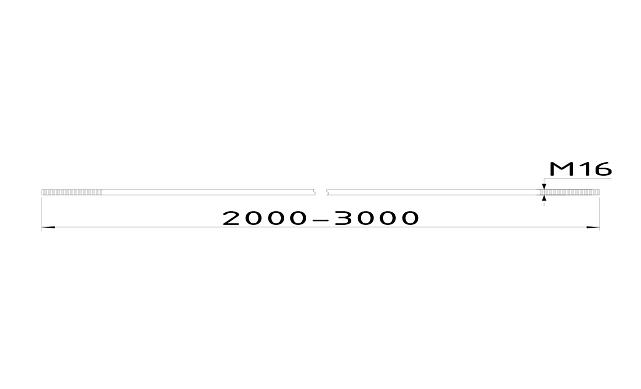 Вант(тяга) для козырька М16, 2000-3000мм (AISI 316) k670-16-L3 3