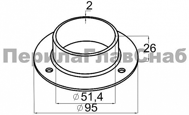Фланец штампованный, полированный для Ø50.8 мм, толщина 2 мм (AISI 304) k532 3 Фланец штампованный, полированный для Ø50.8 мм, толщина 2 мм (AISI 304) k532 3