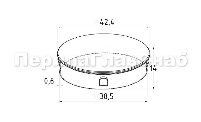 Заглушка на трубу Ø42.4 мм полированная штампованная (AISI 304) k348  2