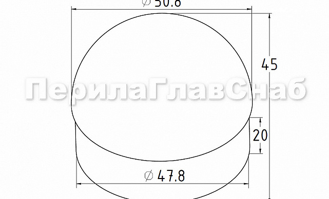 Заглушка для трубы Ø50.8х1.45 мм сферическая литая золотая k092-88 2