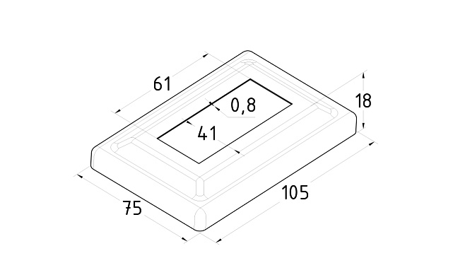 Низ стойки под трубу 105х75х0.8 мм для трубы 61х41 мм, полированный 400 Grit (AISI 304) k399 2 Низ стойки под трубу 105х75х0.8 мм для трубы 61х41 мм, полированный 400 Grit (AISI 304) k399 2