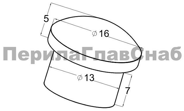 Заглушка для трубы Ø16 мм сферическая литая золотая k264-88  2