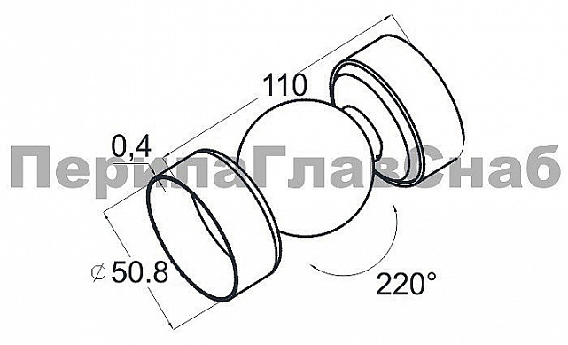 Поворот дер./пласт. поручня Ø50.8х0.8 мм, усиленный, полированная, (AISI 201) k053-6 2 Поворот дер./пласт. поручня Ø50.8х0.8 мм, усиленный, полированная, (AISI 201) k053-6 2
