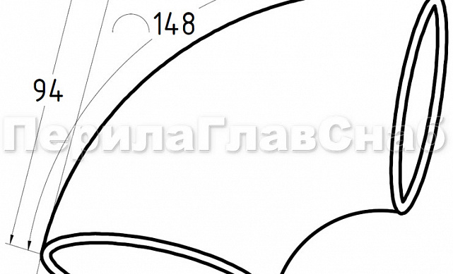 Отвод поручня под сварку для Ø50.8х145х1.5 мм,  полированный 400 Grit, (AISI 304) k021-14 3 Отвод поручня под сварку для Ø50.8х145х1.5 мм,  полированный 400 Grit, (AISI 304) k021-14 3